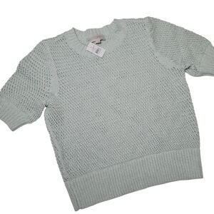 LOFT Pale Blue Short Sleeve Sweater S
